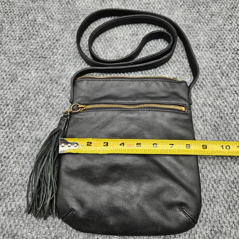 Hobo‎ International Sarah Black Leather Crossbody Bag Tassel Boho Shoulder Purse